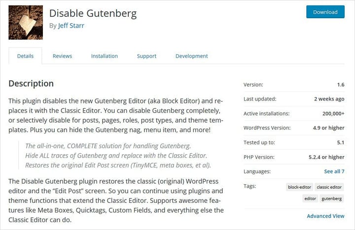 3 способа отключить редактор WordPress Gutenberg
