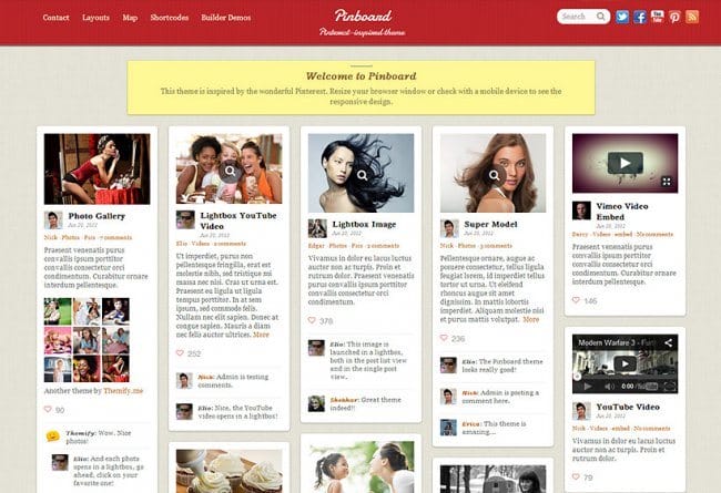 20+ лучших тем WordPress в стиле Pinterest на 2020 год