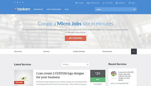 Los 11 mejores temas de WordPress de Micro Job para vender servicios rentables