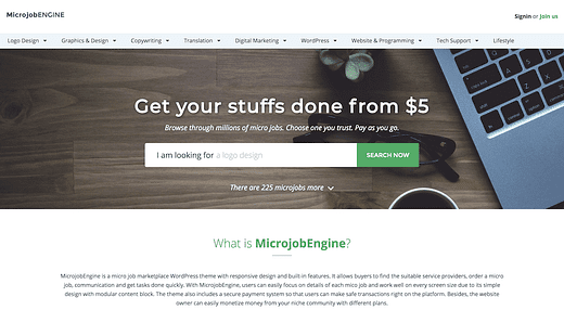 Os 11 melhores temas WordPress de micro-empregos para vender serviços lucrativos