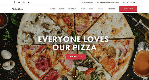 Os 8 melhores temas de WordPress de pizzaria