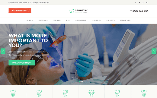 Los 10 mejores temas de WordPress para dentistas