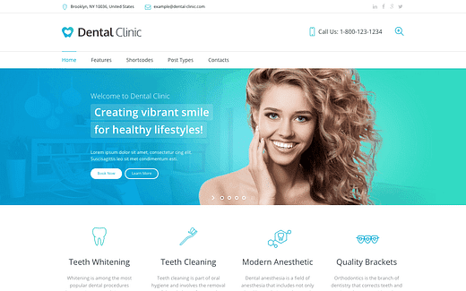 10 лучших тем WordPress для стоматологов