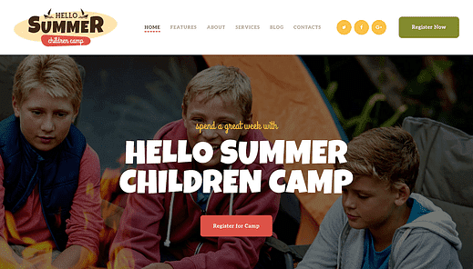 Os 7 melhores temas de WordPress de acampamento de verão