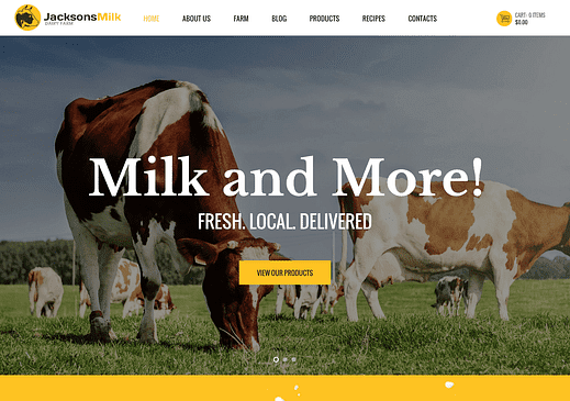 7 лучших тем WordPress для молочной фермы