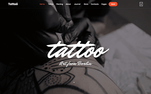 5 parimat Tattoo Studio WordPressi teemat 2020. aastal
