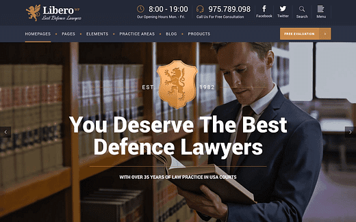 Os 7 melhores temas WordPress para escritórios de advocacia em 2021